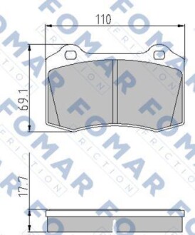 Тормозные колодки дисковые, комплект FOMAR FO 699184