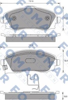 Тормозные колодки дисковые, комплект FOMAR FO 783481