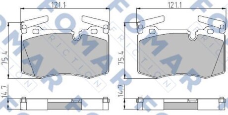 Тормозные колодки дисковые, комплект FOMAR FO 888083