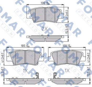 Тормозные колодки дисковые, комплект FOMAR FO 899281