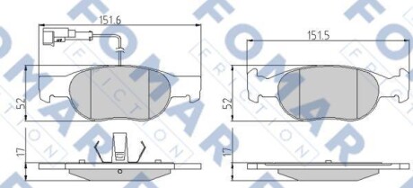 Тормозные колодки дисковые, комплект FOMAR FO 901581