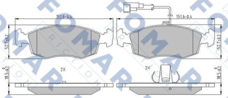 Тормозные колодки дисковые, комплект FOMAR FO 901981