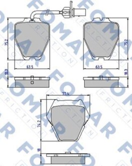 Тормозные колодки дисковые, комплект FOMAR FO 903581