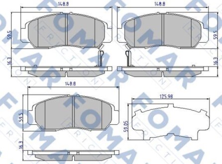 Тормозные колодки дисковые, комплект FOMAR FO 910881