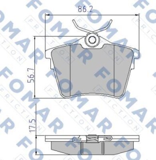 Тормозные колодки дисковые, комплект FOMAR FO 919581