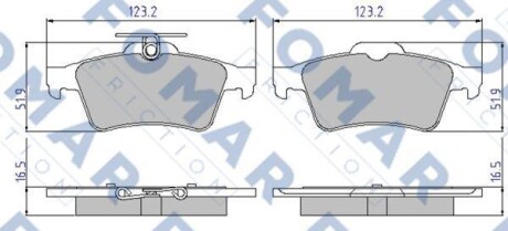 Тормозные колодки дисковые, комплект FOMAR FO 926381