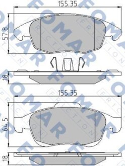 Тормозные колодки дисковые, комплект FOMAR FO 929981