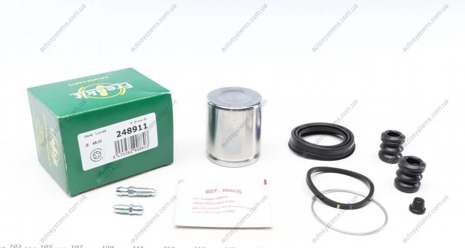 Ремкомплект супорта (переднього) Dacia Logan 1.2-1.6 05- (d=48mm) (+поршень) (Lucas) FRENKIT 248911 (фото 1)