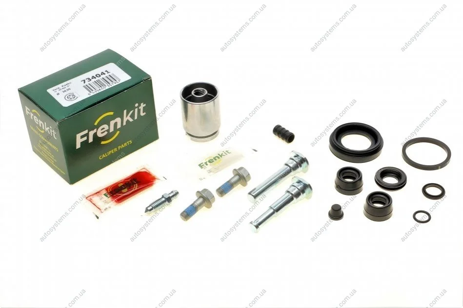 Ремкомплект супорта (заднього) Kia Picanto 1.0/1.1 04- (d=34mm) (+ поршень/направляюча) (Kasko) FRENKIT 734041 (фото 1)