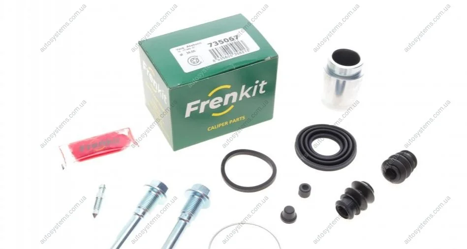Ремкомплект супорта (заднього) Mitsubishi Galant VI 96-04 (d=35mm) (Akeb) (+поршень/направляюча) FRENKIT 735067 (фото 1)