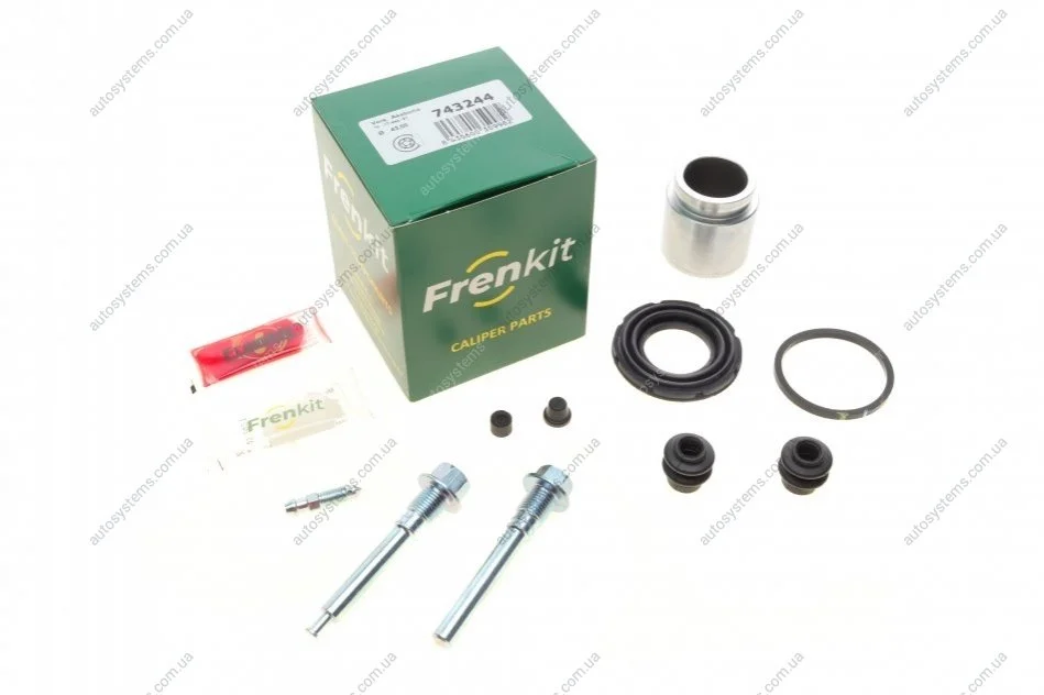 Ремкомплект супорта (заднього) Nissan Qashqai 07- (d=43mm) (+ поршень/направляюча) (Akebono) FRENKIT 743244 (фото 1)