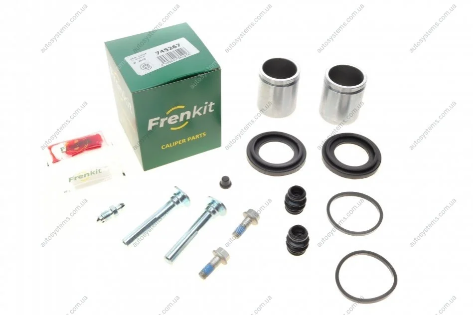 Ремкомплект супорта (переднього) Land Rover Discovery 98-04 (d=45mm)(+2 поршня/направляюча) (Ate) FRENKIT 745267 (фото 1)