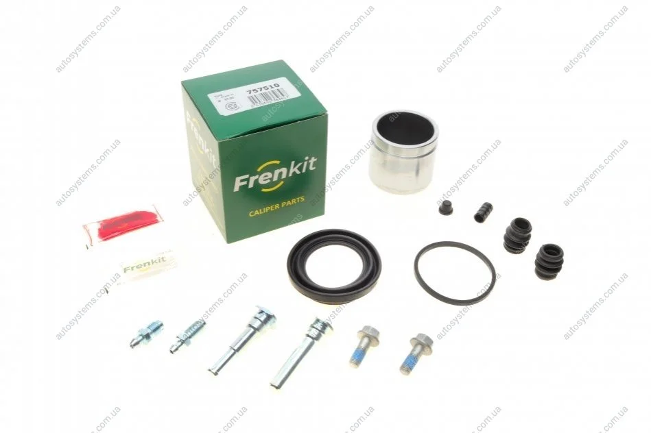 Ремкомплект супорта (переднього) Hyundai Sonata 98-05 (d=57mm)(+ поршен/направляюча) SuperKit FRENKIT 757510 (фото 1)