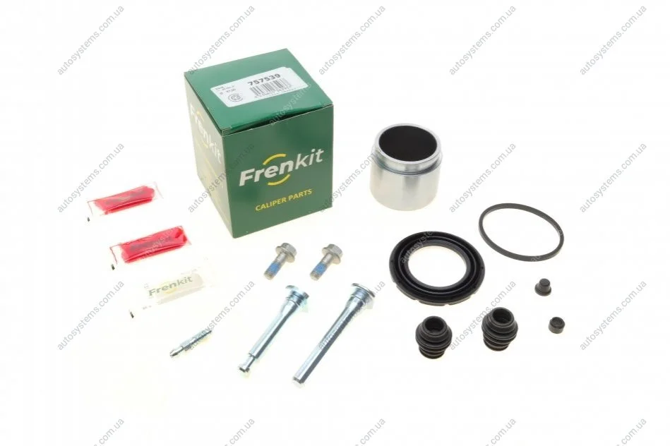 Ремкомплект супорта (переднього) Nissan Qashqai 13- (d=57mm)(Akeb)(+ поршен/направляюча) SuperKit FRENKIT 757539 (фото 1)