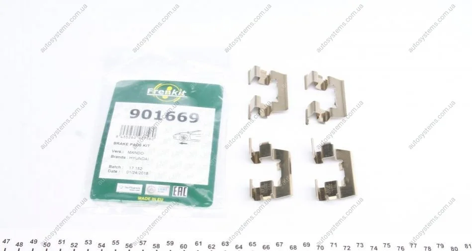 Планка супорта (заднього) прижимна (к-кт) Hyundai Accent 98-05 (Mando) FRENKIT 901669 (фото 1)