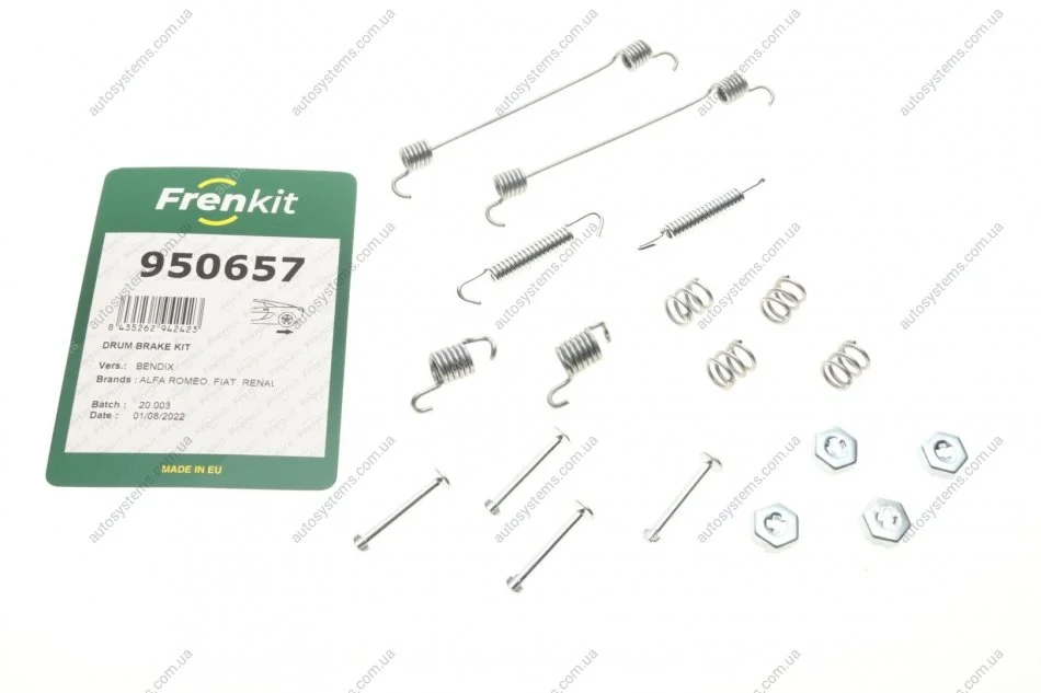 Комплект пружинок колодок ручника Renault Megane I -03 (203x38) Bendix FRENKIT 950657 (фото 1)