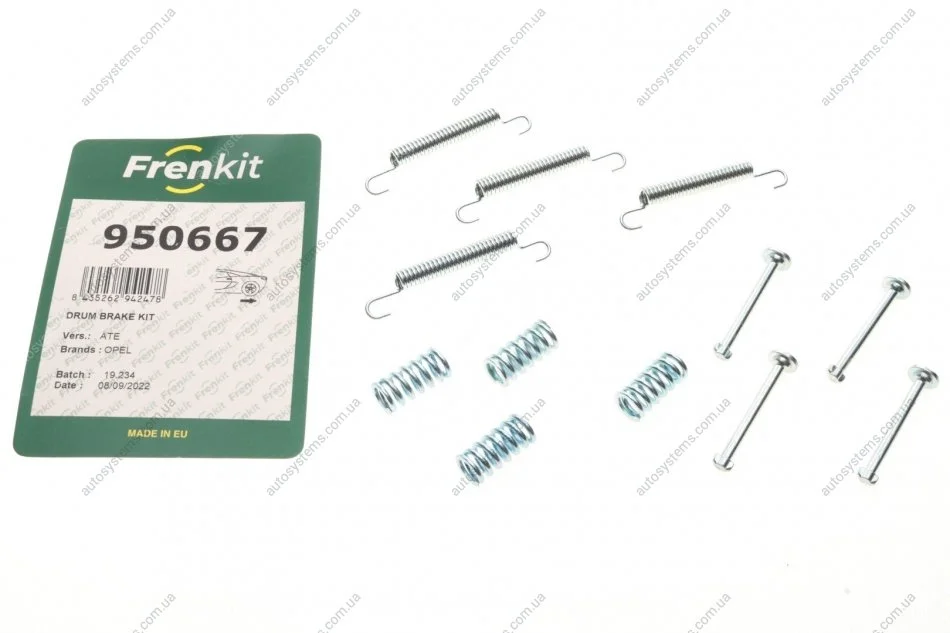 Комплект пружинок колодок ручника Opel Omega B/Vectra A 1.8-3.0 86-94 (Ate) FRENKIT 950667 (фото 1)