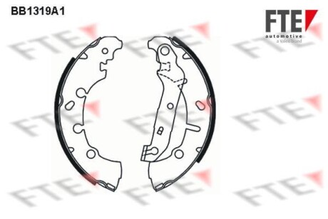 Колодки тормозные барабанные, комплект FTE BB1319A1