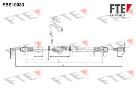 Трос ручника, левый FTE FBS10083