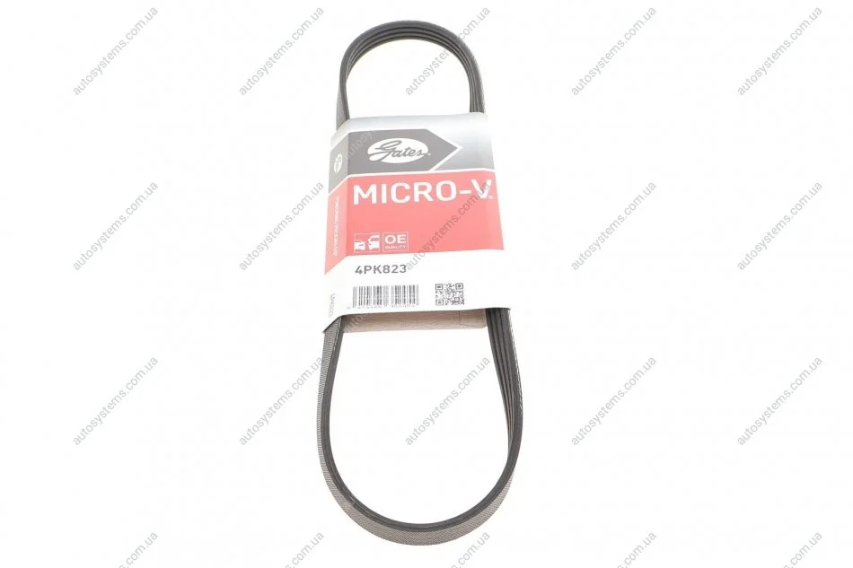 Ремінь генератора Nissan Primera/Micra/Note/Toyota Corolla 1.0-2.5D 83- Gates 4PK823 (фото 1)