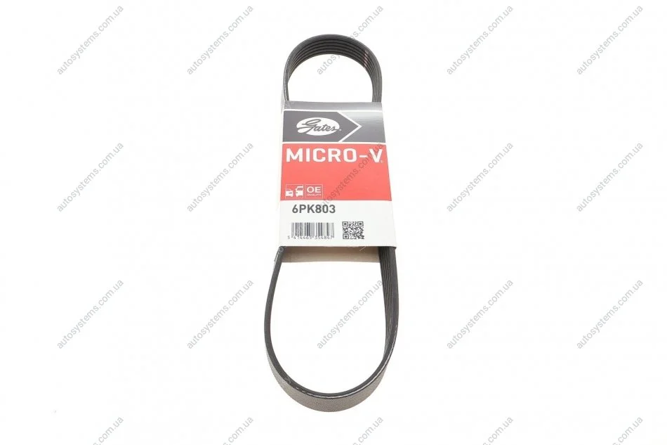 Ремінь генератора Citroen Berlingo/Peugeot Partner 1.6HDI/ Ford Fiesta/Focus 1.4-1.6 TDCi 01- Gates 6PK803 (фото 1)