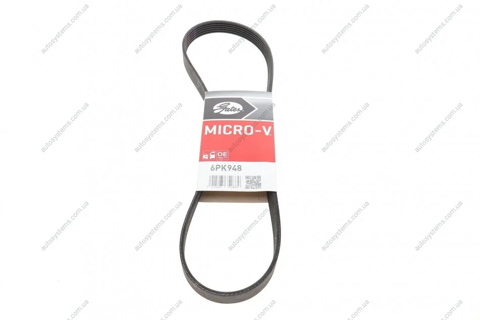 Ремінь генератора Fiat Ducato 2.5/2.8 JTD 97-02 Gates 6PK948 (фото 1)