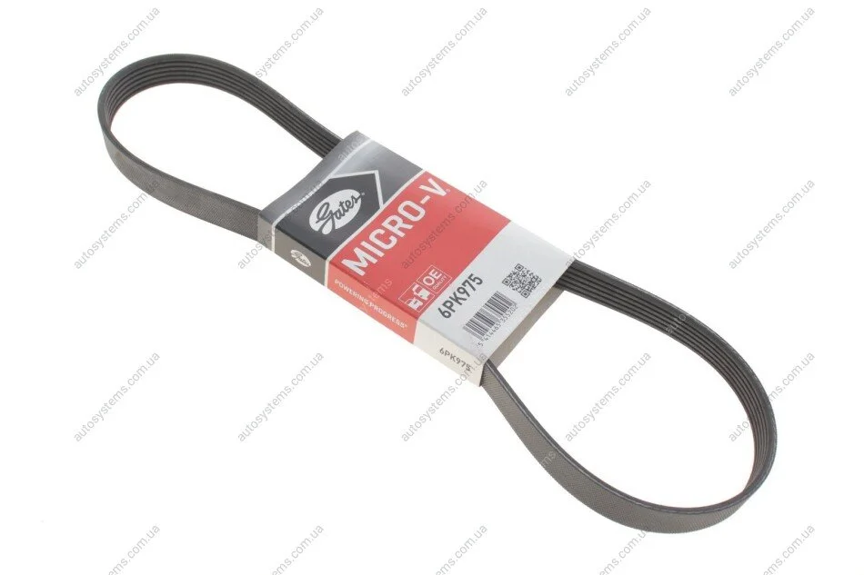 Ремінь генератора Peugeot Partner 1.6 HDI 08- Gates 6PK975 (фото 1)