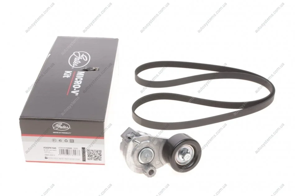 Комплект ременя генератора Opel Astra G/H/Corsa D/E/Meriva A/Vectra C 1.6-1.8 00- Gates K055PK1545 (фото 1)