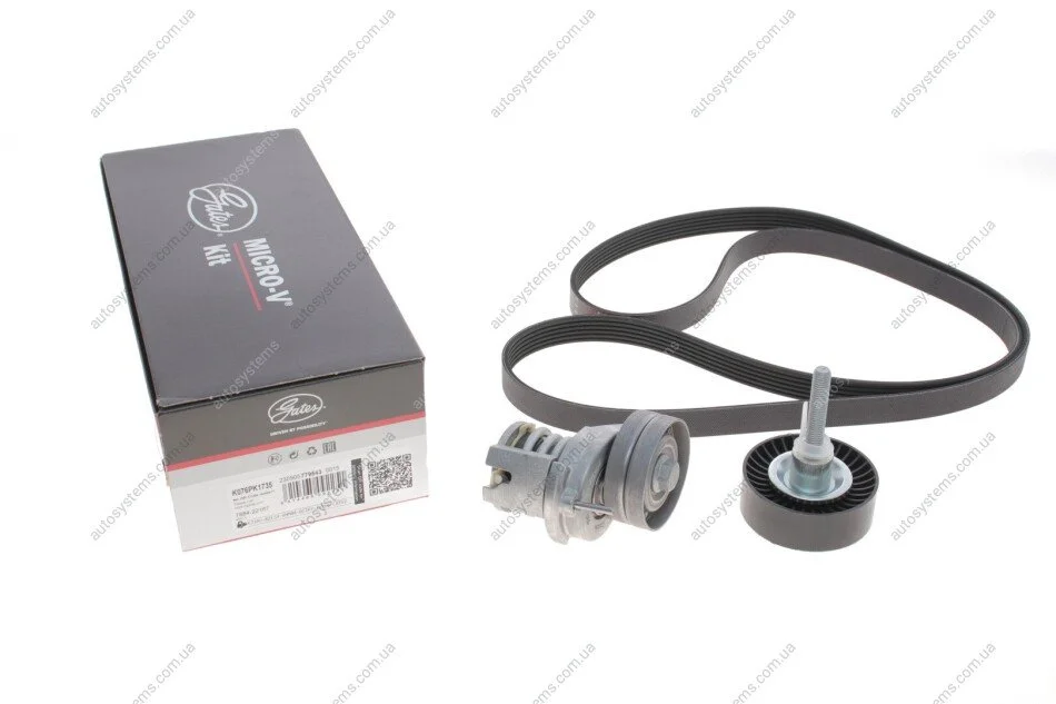 Комплект ременя генератора VW Golf/Passat/Polo/Touran 1.4/1.6TSI/FSI 03-14 (6PK1735) Gates K076PK1735 (фото 1)
