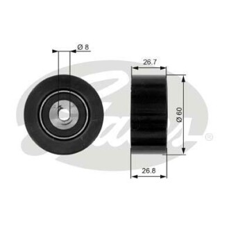 Ролик натяжной ремня поликлинового (приводного) Gates T38280