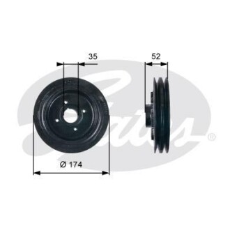 Шкив коленчатого вала Gates TVD1124