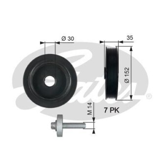 Шкив коленчатого вала Gates TVD1127A