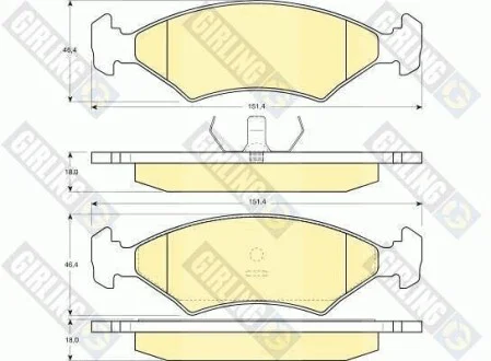 Тормозные колодки дисковые, комплект GIRLING 6102552