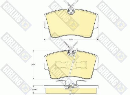 Тормозные колодки дисковые, комплект GIRLING 6103391