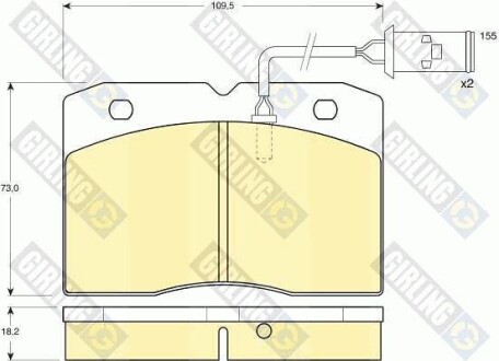 Тормозные колодки дисковые, комплект GIRLING 6104789