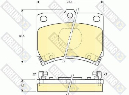 Тормозные колодки дисковые, комплект GIRLING 6107739