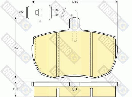 Тормозные колодки дисковые, комплект GIRLING 6107896