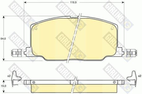 Тормозные колодки дисковые, комплект GIRLING 6107989