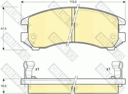 Тормозные колодки дисковые, комплект GIRLING 6108829