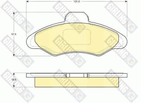 Тормозные колодки дисковые, комплект GIRLING 6108973