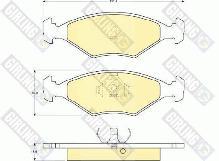 Тормозные колодки дисковые, комплект GIRLING 6109582