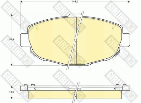 Тормозные колодки дисковые, комплект GIRLING 6111849