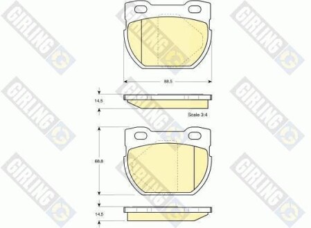 Тормозные колодки дисковые, комплект GIRLING 6112096