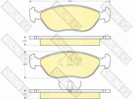 Тормозные колодки дисковые, комплект GIRLING 6112462
