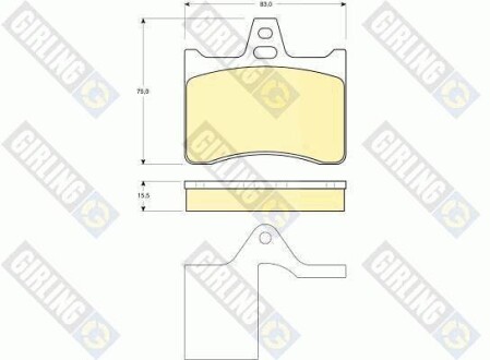 Тормозные колодки дисковые, комплект GIRLING 6112849