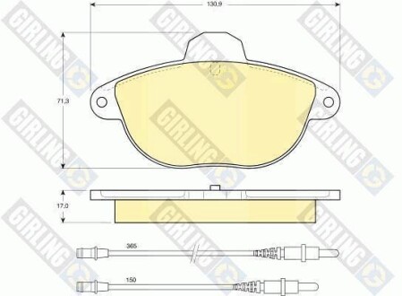 Тормозные колодки дисковые, комплект GIRLING 6113013