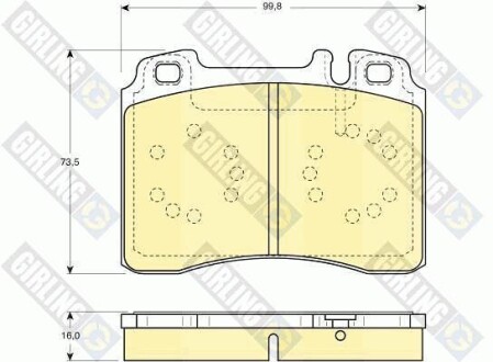 Тормозные колодки дисковые, комплект GIRLING 6113182