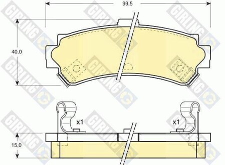 Тормозные колодки дисковые, комплект GIRLING 6131159