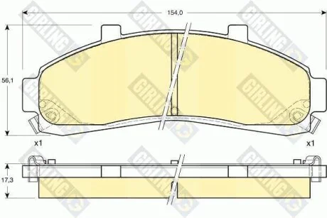 Тормозные колодки дисковые, комплект GIRLING 6140109