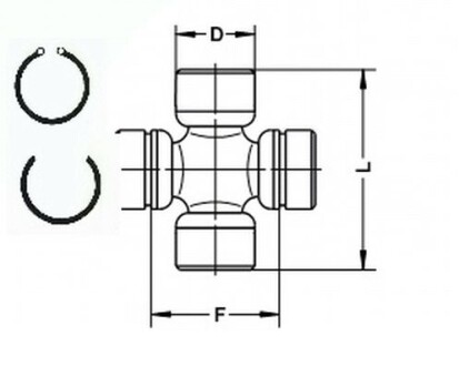 Шарнир, продольный вал GKN (Lobro) U 109